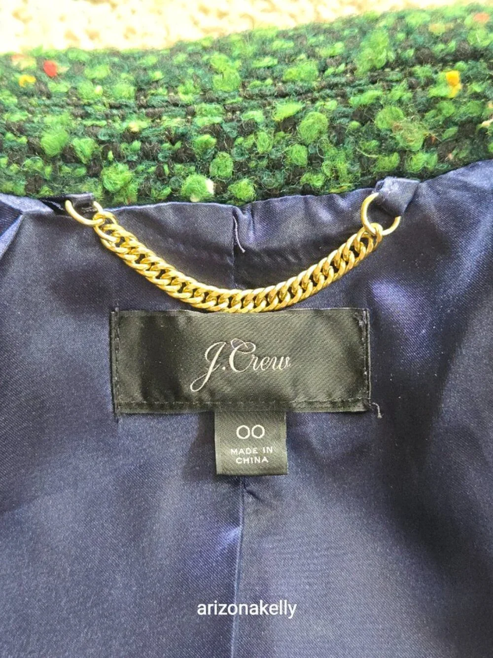 NWOT J. Crew Daphne Topcoat in Italian Tweed *RUNS BIG* Green Wool Blend 00 - Picture 3 of 16